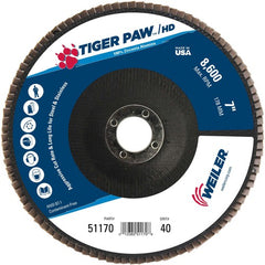 7″ Tiger Paw Super High Density Flap Disc, Flat, Phenolic Backing, 40Z, 7/8″ Arbor Hole - Benchmark Tooling