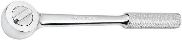 SK - 1/2" Drive Round Head Ratchet - Full Polish Chrome Finish, 15" OAL, 50 Gear Teeth, Full Polished Knurled Handle, Reversible Head - Benchmark Tooling