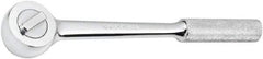 SK - 1/2" Drive Round Head Ratchet - Full Polish Chrome Finish, 15" OAL, 50 Gear Teeth, Full Polished Knurled Handle, Reversible Head - Benchmark Tooling