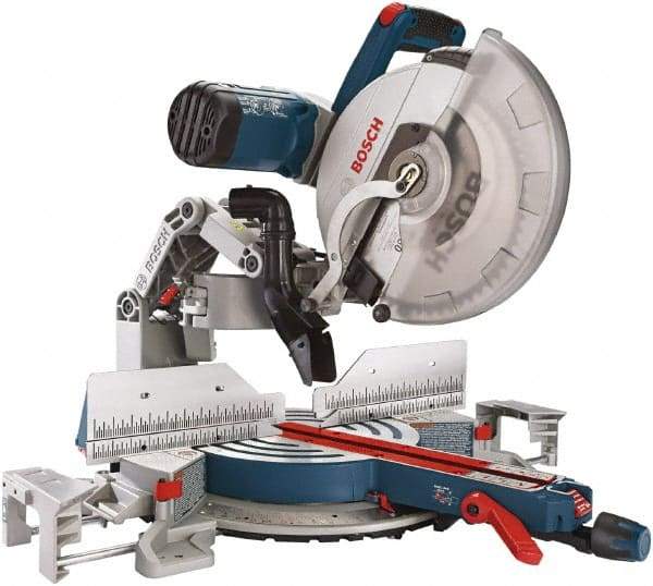 Bosch - 15 Amp, 3,800 RPM, 45° Right Double Bevel Sliding Miter Saw - 12" Blade Diam - Benchmark Tooling