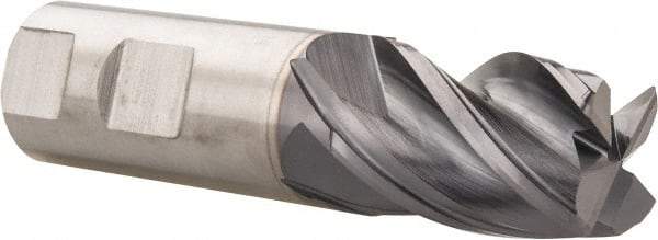 SGS - 1", 4 Flute, Single End, Solid Carbide, 0.06" Corner Radius End Mill - 4" OAL, 30° Helix, Right Hand Flute, 1-1/2" LOC, Right Hand Cut - Benchmark Tooling