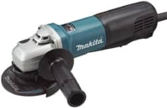 Makita - 4-1/2" Wheel Diam, 11,500 RPM, Corded Angle & Disc Grinder - 5/8-11 Spindle, 120 Volts, 13 Amps - Benchmark Tooling