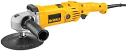 DeWALT - 7" Pad Diam, 600 & 3,500 RPM, Handheld Electric Polisher - 5/8-11" Spindle Thread, 12 Amps, 115 Volts - Benchmark Tooling