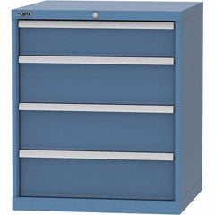 LISTA - 4 Drawer, 45 Compartment Bright Blue Steel Modular Storage Cabinet - Benchmark Tooling