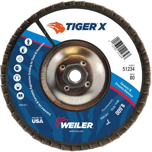 7 × 5/8-11 ARBOR 80X FLAP DISC - Benchmark Tooling