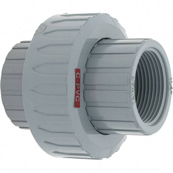 Value Collection - 1-1/4" CPVC Plastic Pipe Union with EPDM O-Ring - FIPT x FIPT End Connections - Benchmark Tooling