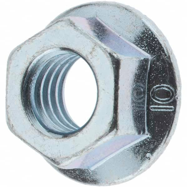 Value Collection - M8x1.25, 17mm Flange Diam, 12mm Across Flats, Serrated Flange Nut - Zinc Finish - Benchmark Tooling