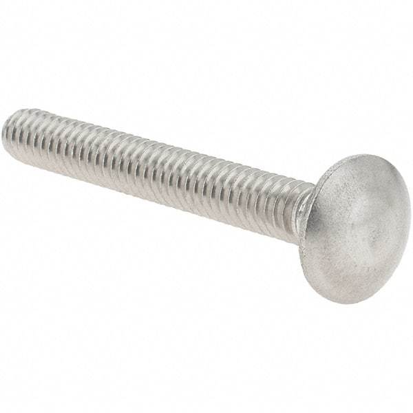 Value Collection - 1/4-20 UNC 2" Length Under Head, Standard Square Neck, Carriage Bolt - 18-8 Stainless Steel, Uncoated - Benchmark Tooling