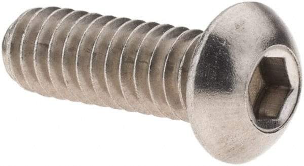 Value Collection - 1/4-20 UNC Hex Socket Drive, Button Screw - Grade 18-8 Stainless Steel, 3/4" Length Under Head - Benchmark Tooling