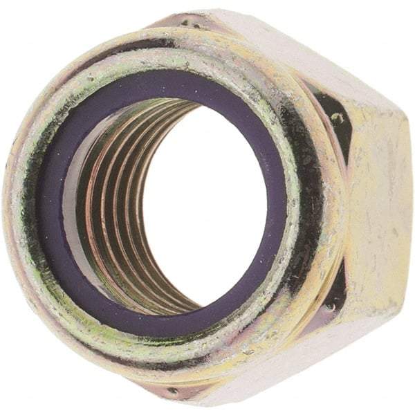 Value Collection - 3/4-10 UNC Grade 8 Hex Lock Nut with Nylon Insert - 1-1/16" Width Across Flats, 7/8" High, Zinc Yellow Dichromate Finish - Benchmark Tooling