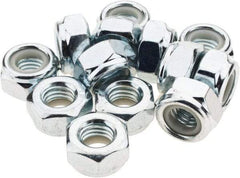 Value Collection - M10x1.50 Metric Coarse Class 8 Hex Lock Nut with Nylon Insert - 10mm High, Zinc-Plated Finish - Benchmark Tooling