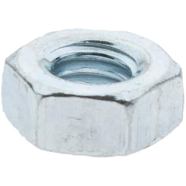 Value Collection - M4x0.70 Metric Coarse Steel Right Hand Hex Nut - 7mm Across Flats, 3.2mm High, Zinc Clear Finish - Benchmark Tooling