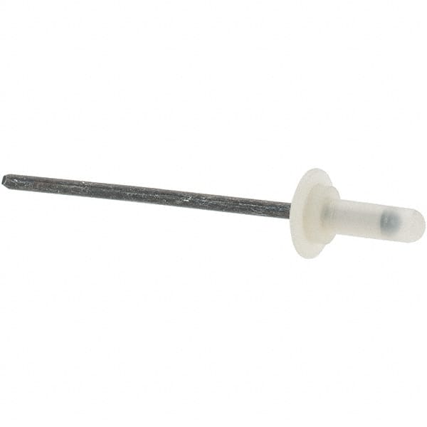 Value Collection - Large Flange Head Aluminum Closed End Sealing Blind Rivet - Steel Mandrel, 0.157" to 0.312" Grip, 1/4" Head Diam, 0.126" Max Hole Diam, 0.374" Length Under Head, - Benchmark Tooling