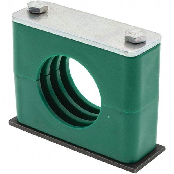 Value Collection - 3.39" Wide x 2.83" High x 1.18" Deep, Polypropylene Single Vibration-Control Clamp - Steel Plate, Mount with Standard - Benchmark Tooling