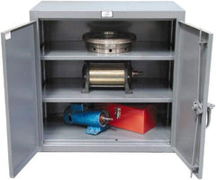 Strong Hold - 2 Shelf Locking Storage Cabinet - Steel, 36" Wide x 20" Deep x 42" High, Dark Gray - Benchmark Tooling