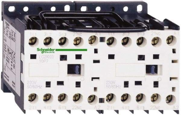 Schneider Electric - 3 Pole, 230 Coil VAC at 50/60 Hz, 16 Amp at 690 VAC, 20 Amp at 440 VAC and 9 Amp at 440 VAC, Reversible IEC Contactor - BS 5424, CSA, IEC 60947, NF C 63-110, RoHS Compliant, UL Listed, VDE 0660 - Benchmark Tooling