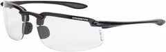 CrossFire - Clear Lenses, Frameless Safety Glasses - Scratch Resistant, Black Polycarbonate Frame, Size Universal, Wrap Around - Benchmark Tooling