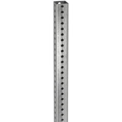 TAPCO - 12' High, Galvanized Traffic Sign Post - Steel, 7/16" Hole Diam, Silver - Benchmark Tooling