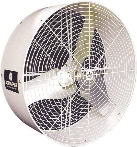 Schaefer Ventilation Equipment - 36" Blade, 1/2 hp, 11,000 CFM, Industrial Circulation Fan - Ceiling Mount, 1 Speed - Benchmark Tooling