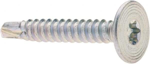 Value Collection - #10-16, Flat Head, Torx Drive, 1-1/4" Self Drilling Screw - Steel, Zinc-Plated Finish - Benchmark Tooling