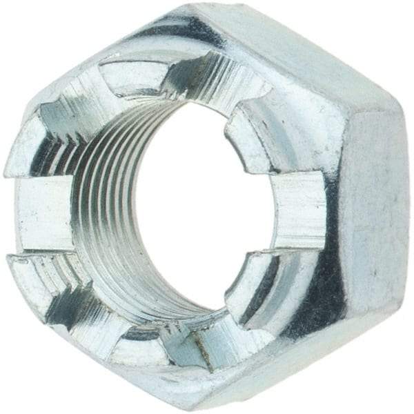 Value Collection - 1/2-20 UNF Grade 5 Steel Castle Locknut - Zinc-Plated Finish - Benchmark Tooling