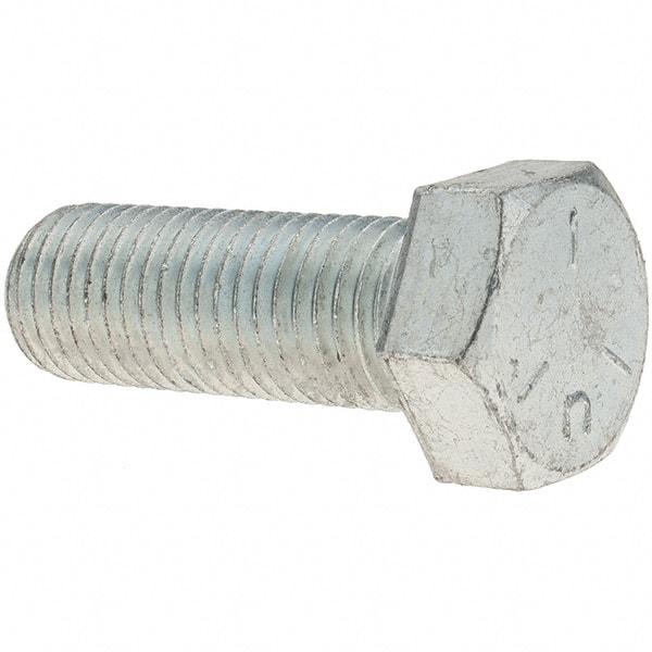 Value Collection - 7/8-9 UNC, 2-1/2" Length Under Head Hex Head Cap Screw - Fully Threaded, Grade 5 Steel, Zinc-Plated Finish, 1-5/16" Hex - Benchmark Tooling