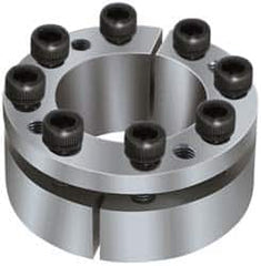 Climax Metal Products - M8 Thread, 2-1/8" Bore Diam, 3.346" OD, Shaft Locking Device - 8 Screws, 18,521 Lb Axial Load, 3.346" OAW, 0.787" Thrust Ring Width - Benchmark Tooling