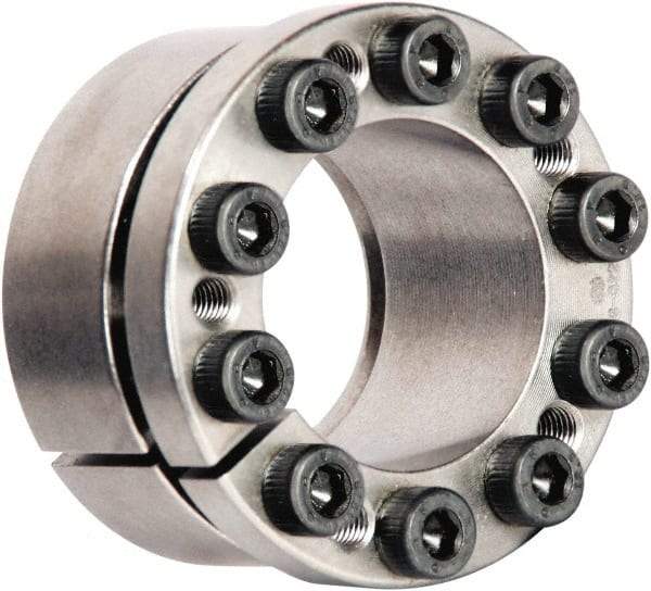 Climax Metal Products - M5 Thread, 1-1/8" Bore Diam, 1-7/8" OD, Shaft Locking Device - 9 Screws, 7,916 Lb Axial Load, 2" OAW, 0.669" Thrust Ring Width, 4,453 Ft/Lb Max Torque - Benchmark Tooling
