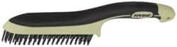 Hyde Tools - 1-1/8 Inch Trim Length Steel Scratch Brush - 6" Brush Length, 11-3/4" OAL, 1-1/8" Trim Length, Plastic with Rubber Overmold Ergonomic Handle - Benchmark Tooling