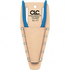 CLC - Pliers Holster with 1 Pocket - Leather, Natural (Color), 3" Wide x 6" High x 1" Deep - Benchmark Tooling