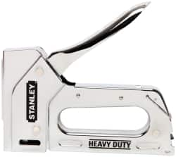 Stanley - Manual Staple Gun - 1/4, 5/16, 3/8, 1/2, 9/16" Staples, Chrome, Chrome Plated Steel - Benchmark Tooling