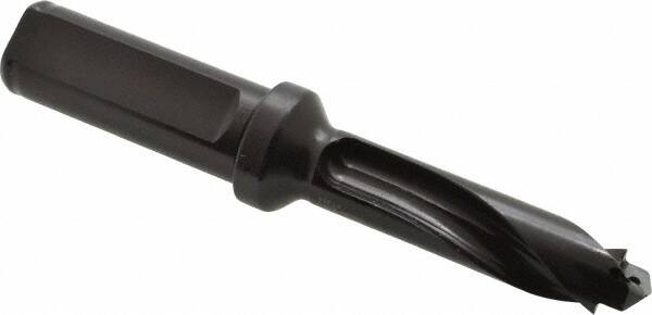 Allied Machine and Engineering - Series 15, 15 to 15.99mm Diam, 3/4" Diam Straight Shank with Flange, Straight Flute Spade Drill - 1-57/64" Max Depth, 2-61/64" Body Length, 4-63/64" OAL, Standard Length, Through Coolant - Benchmark Tooling
