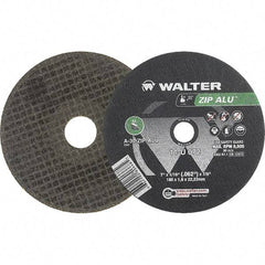 WALTER Surface Technologies - 7" 30 Grit Aluminum Oxide Cutoff Wheel - 1/16" Thick, 7/8" Arbor, 8,600 Max RPM, Use with Angle Grinders - Benchmark Tooling