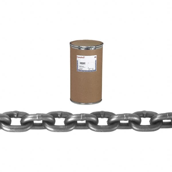 Campbell - 3/4" Welded Alloy Chain - 35,300 Lb Capacity, Grade 100, 100' Long, Bright Finish - Benchmark Tooling