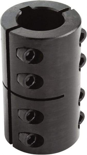 Climax Metal Products - 1-3/4" Inside x 3-1/8" Outside Diam, Two Piece Rigid Coupling with Keyway - 4-1/2" Long x 3/8" Keyway Width x 3/16" Keyway Depth - Benchmark Tooling