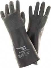 North - Size XL (10), 14" Long, 14 mil Thick, Butyl Chemical Resistant Gloves - Rough Finish, Rolled Cuff, Black, FDA Approved - Benchmark Tooling