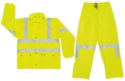 MCR Safety - Size 3XL, Lime, Rain, Disposable Encapsulated Suit - No Pockets - Benchmark Tooling