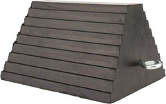 Value Collection - 9" Wide x 6" High x 8" Deep, Rubber Wheel Chock - Type B, Complete with Cadmium Plated Eyebolt - Benchmark Tooling