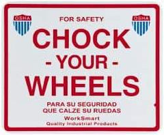 Value Collection - "Chock Your Wheels", Aluminum Safety Sign - Use for Accident Prevention - Benchmark Tooling