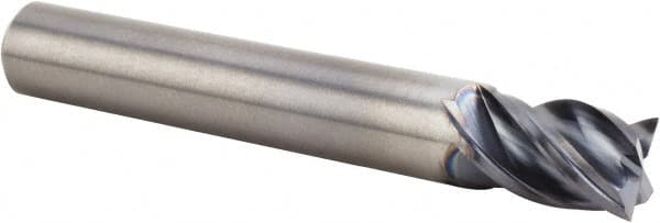 Kennametal - 3/8", 4 Flute, Single End, Solid Carbide, End Mill - 2-1/2" OAL, 38° Helix, Right Hand Flute, 1/2" LOC, Right Hand Cut - Benchmark Tooling