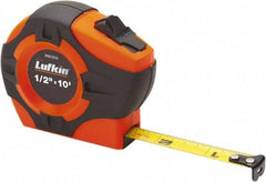 Lufkin - 10' x 1/2" Yellow Blade Tape Measure - 1/16 & 1/32" Graduation, Inch Graduation Style, Chrome Case - Benchmark Tooling