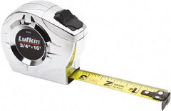 Lufkin - 16' x 3/4" Yellow Blade Tape Measure - 1/16 & 1/32" Graduation, Inch Graduation Style, Chrome Case - Benchmark Tooling