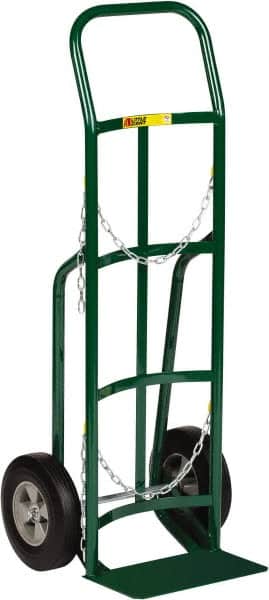 Little Giant - 800 Lb Capacity 47" OAH Cylinder Hand Truck - 8 x 14" Base Plate, Continuous Handle, Steel, Solid Rubber Wheels - Benchmark Tooling