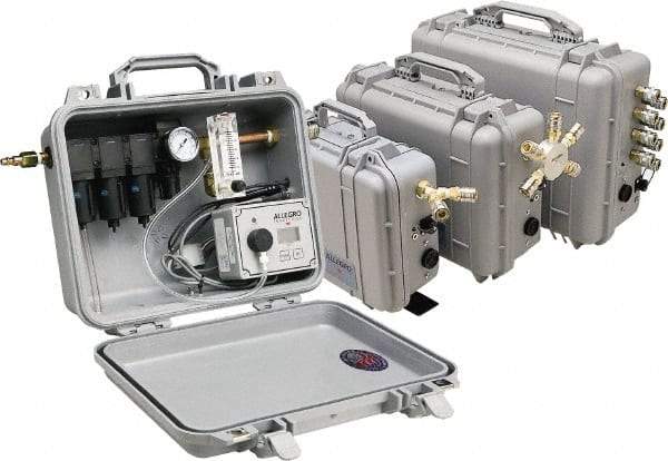 Allegro - 60 CFM Portable SAR Filtration Panel - 5 Respirator Outlets, 1/2" Inlet, 1/4" Outlet - Benchmark Tooling