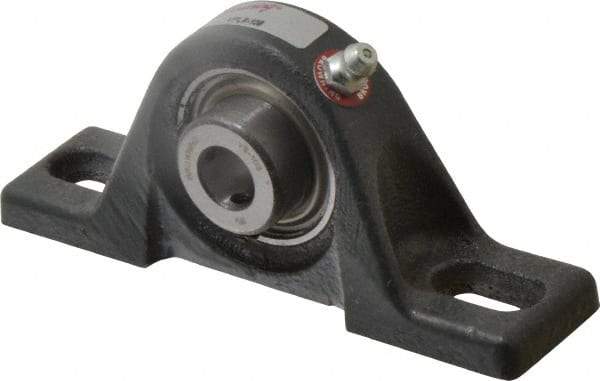 Browning - 1/2" ID, 4-7/8" OAL x 2-3/32" OAH Pillow Block - 1,444 Lb Static Cap, 2,611 Lb Dyn Cap, 3-5/8" Btw Mnt Hole Ctrs, 1-1/16" Base-to-Ctr Ht, Cast Iron - Benchmark Tooling