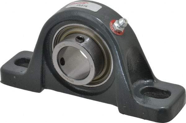 Browning - 1" ID, 5-1/2" OAL x 2-11/16" OAH Pillow Block - 1,651 Lb Static Cap, 2,801 Lb Dyn Cap, 4-1/8" Btw Mnt Hole Ctrs, 1-5/16" Base-to-Ctr Ht, Cast Iron - Benchmark Tooling
