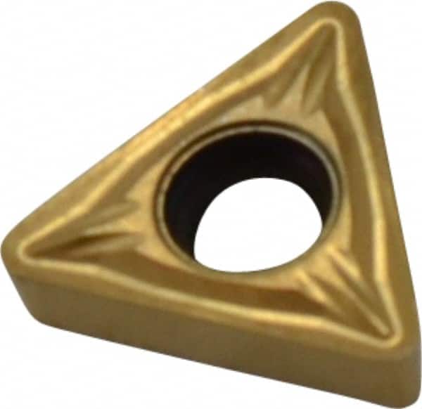 Seco - TCMT21.52 MF2 Grade CP500 Carbide Turning Insert - TiAlN/TiN Finish, 60° Triangle, 1/4" Inscr Circle, 3/32" Thick, 1/32" Corner Radius - Benchmark Tooling
