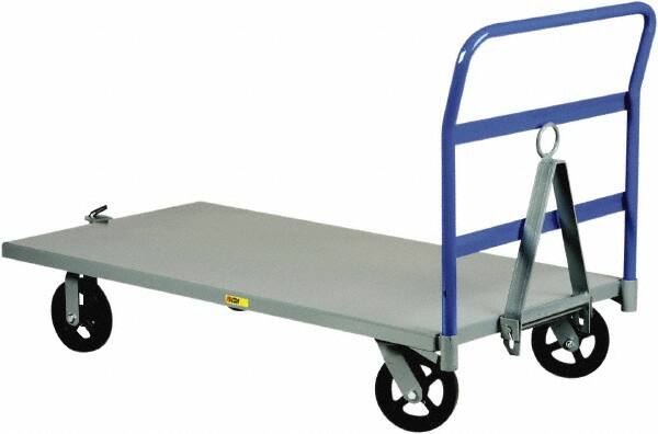 Little Giant - 2,000 Lb Capacity Steel Caster Steer Trailer - Steel Deck, 30" OAW, 60" Platform Length x 15-1/2" Platform Height, Mold On Rubber Casters - Benchmark Tooling