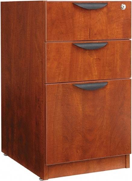 ALERA - 15-5/8" Wide x 28-1/2" High x 28-1/2" Deep, 3 Drawer Full Pedestal - Woodgrain Laminate, Cherry - Benchmark Tooling