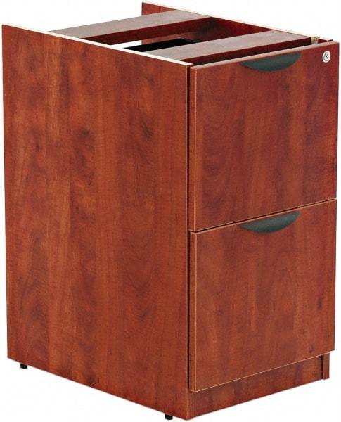 ALERA - 15-5/8" Wide x 28-1/2" High x 28-1/2" Deep, 2 Drawer Full Pedestal - Woodgrain Laminate, Medium Cherry - Benchmark Tooling